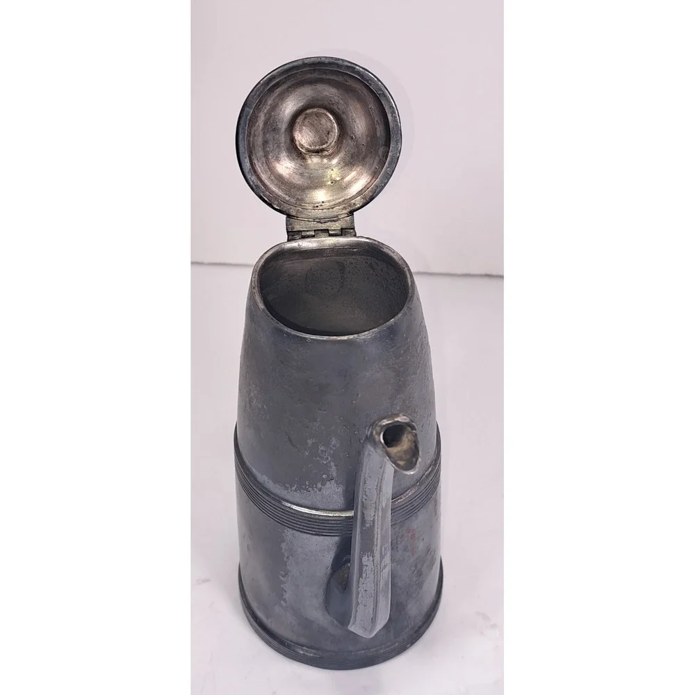 Antique Sheffield Plate Silver Coffee Pot 641 Ribbed Victorian Patina England